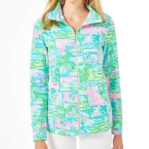 NWT Lily Pulitzer Leona zip-up Honda Classic print
